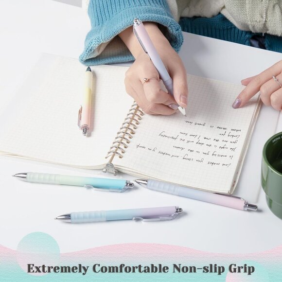 Gel Pens Medium Point 0.7mm Black Ink Gel Pen Retractable Cute Pens for Smooth W - Picture 6 of 7